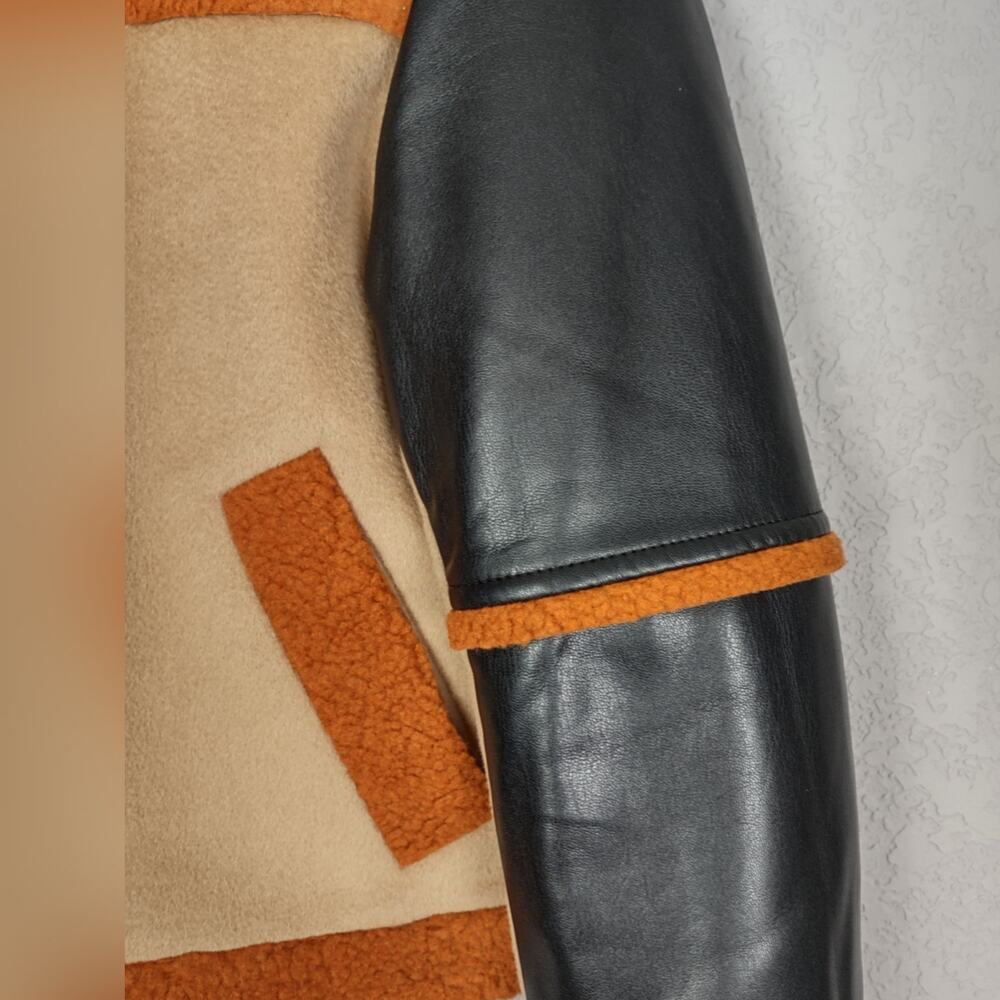 Jonathan Simkhai Adelyn Virgin Wool Sherpa Bomber Aviator Color Block Jacket XS - Picture 15 of 16